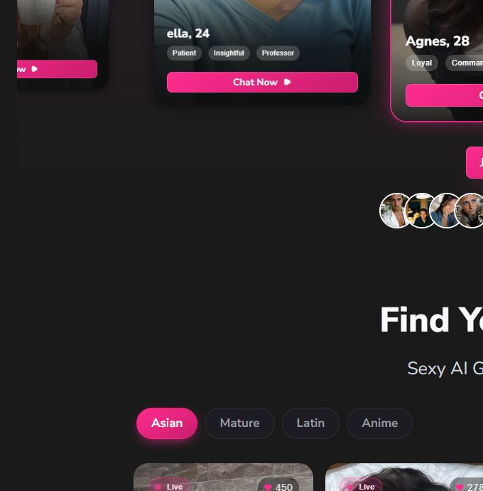 Character and content showcase on Dondi.ai (public landing)