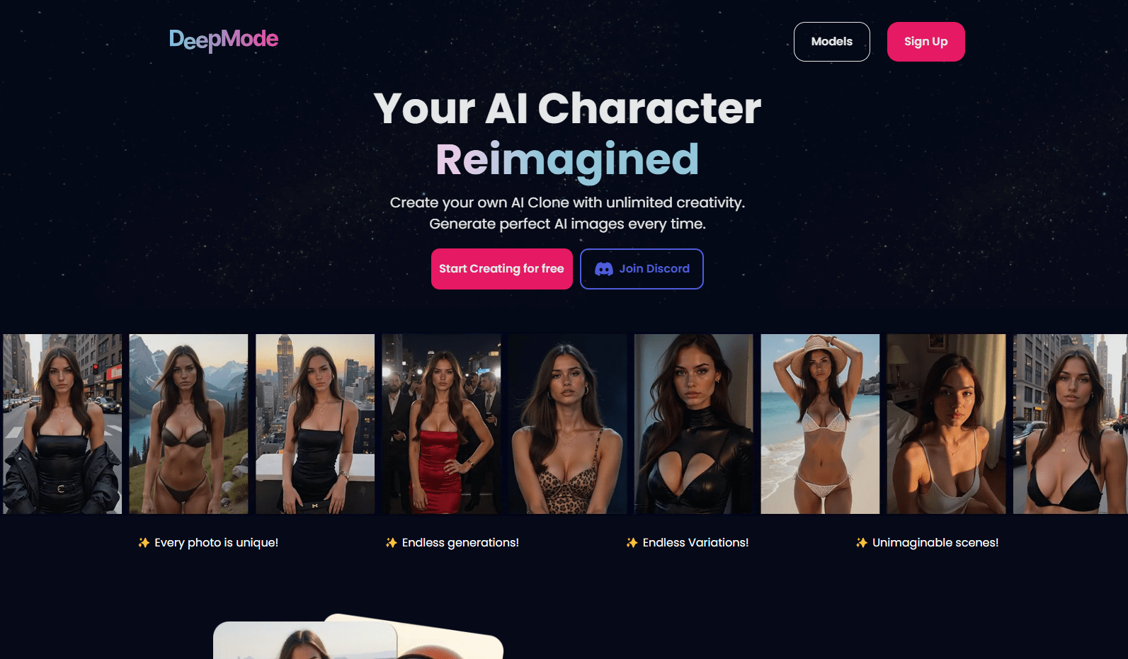 DeepMode – AI-Powered Image & Character Generation